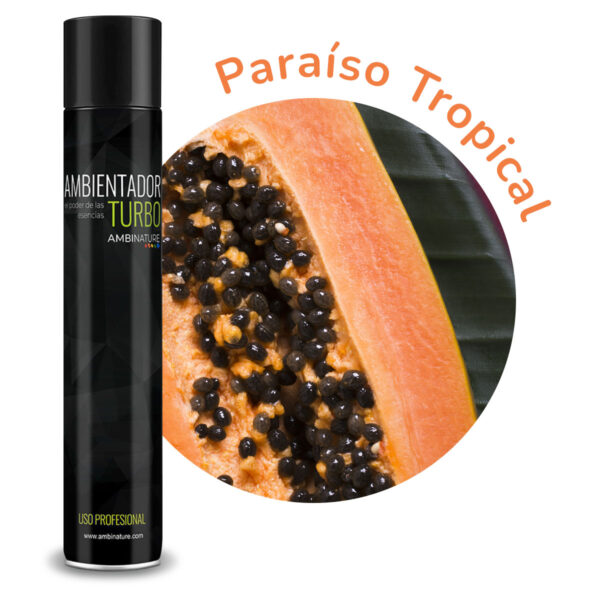 Spray Turbo Paraíso Tropical<br><strong>Elimina el olor a podrido y baño sucio</strong>